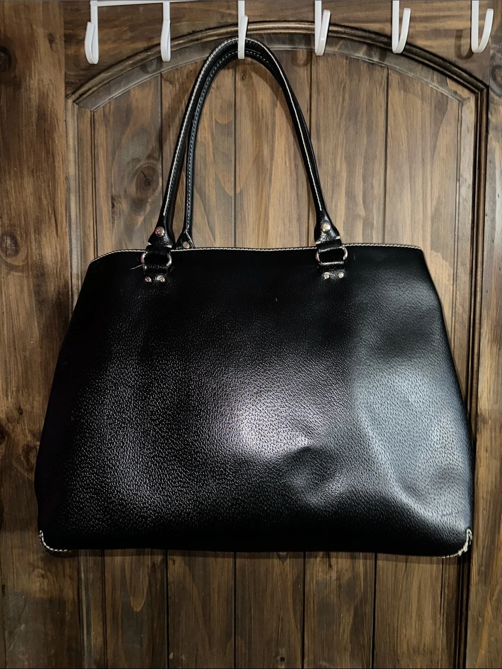 kate spade Black Pebbled Leather Tote satchel  with Top Handles